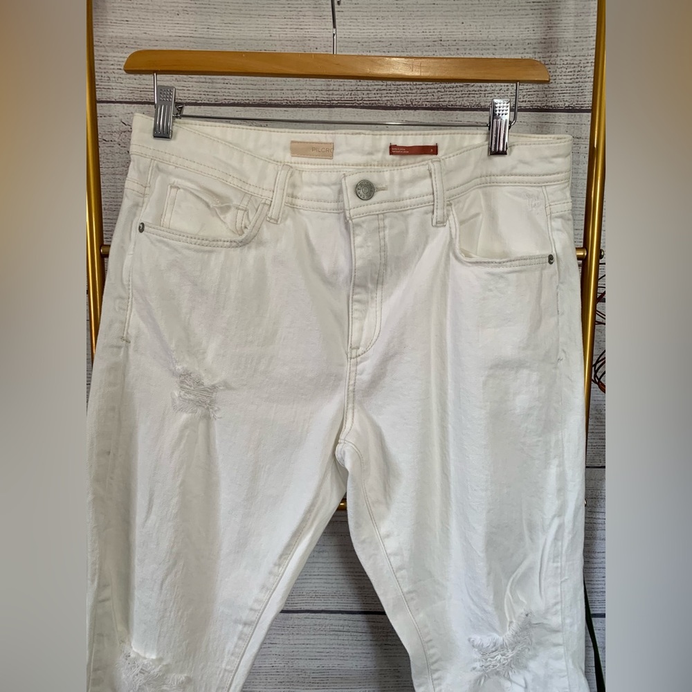 Anthropologie Pilcro The Slim Boyfriend Jeans In White Size 31 - Picture 4 of 8